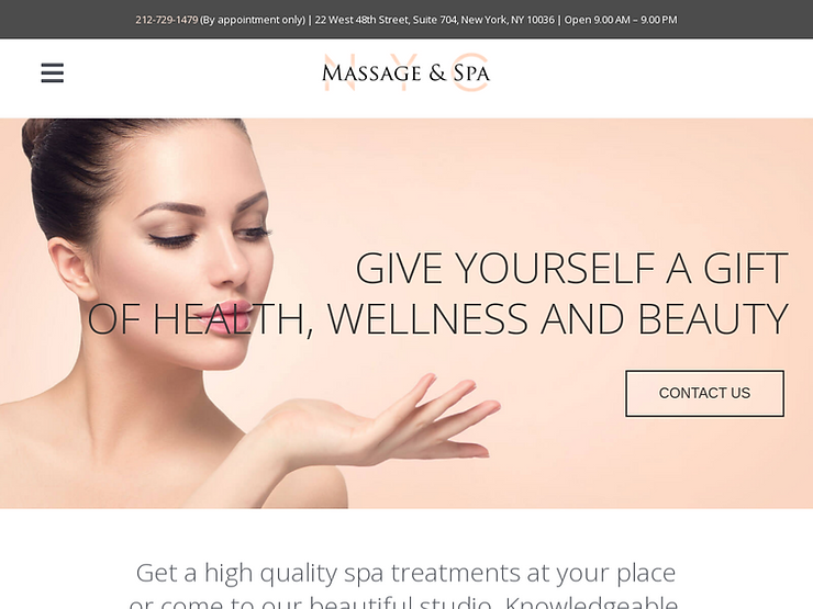 NYC Massage and Spa homepage