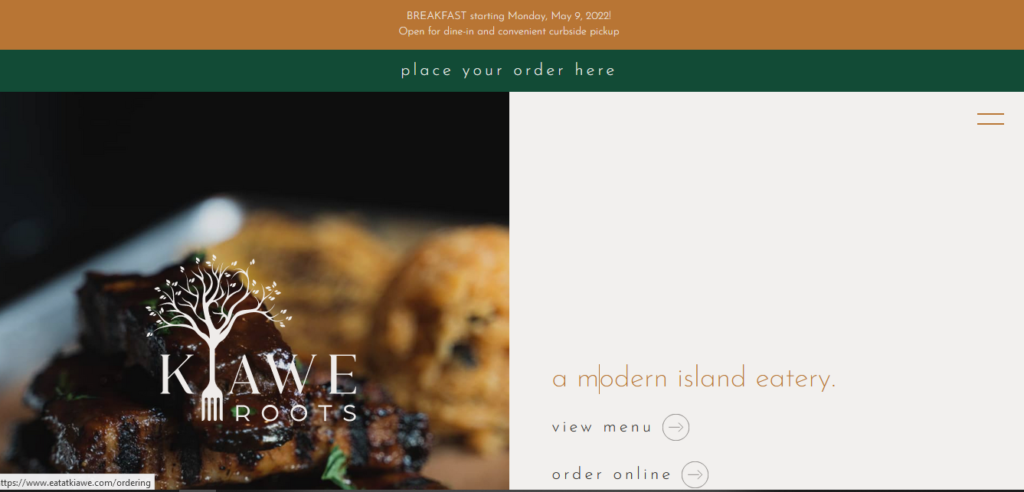 Site's home page