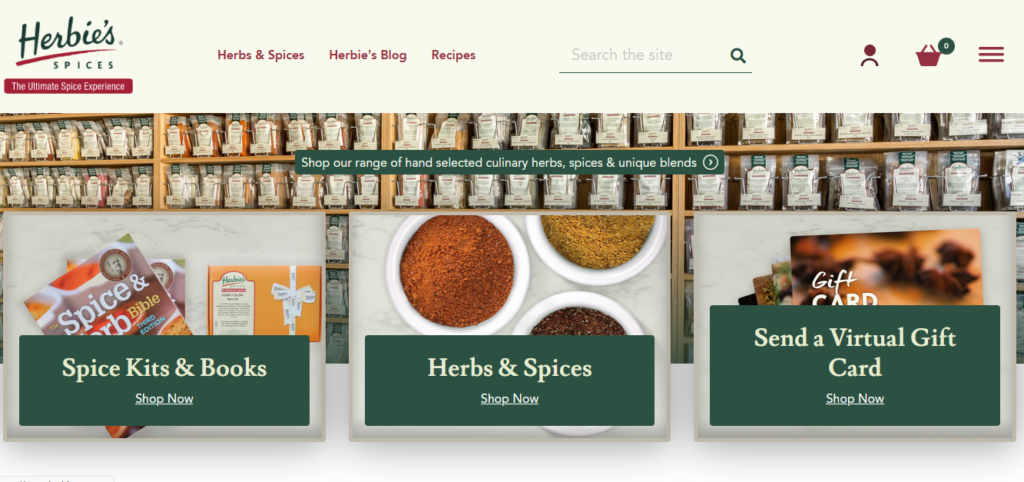 Site's home page