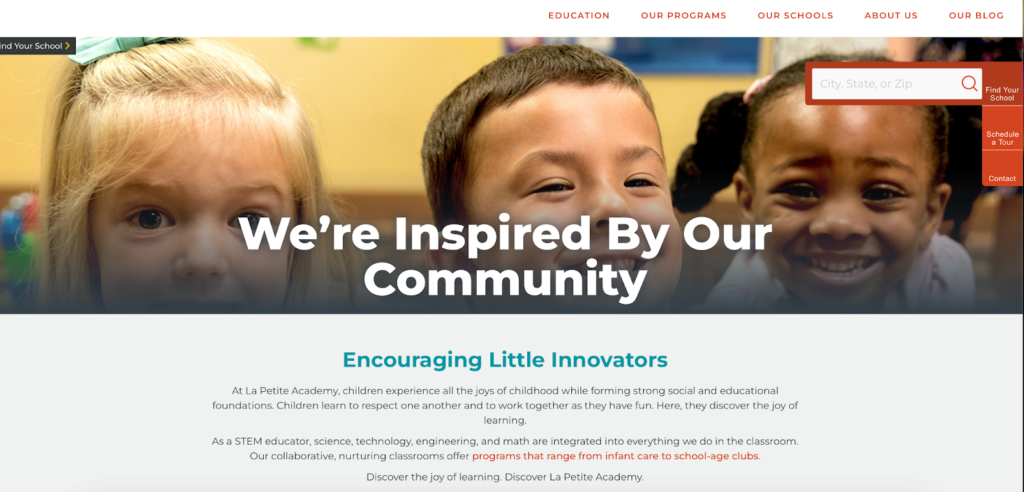 Site's home page