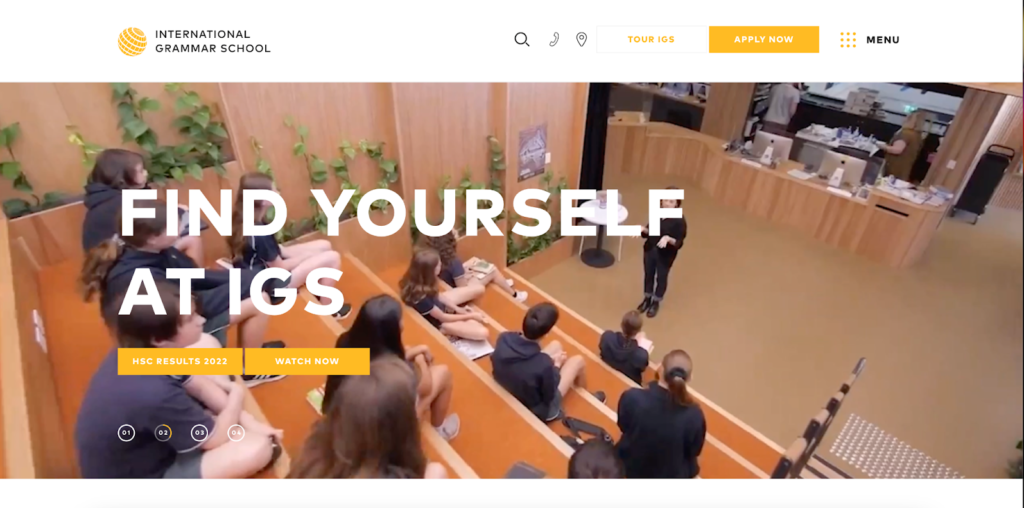 Site's home page