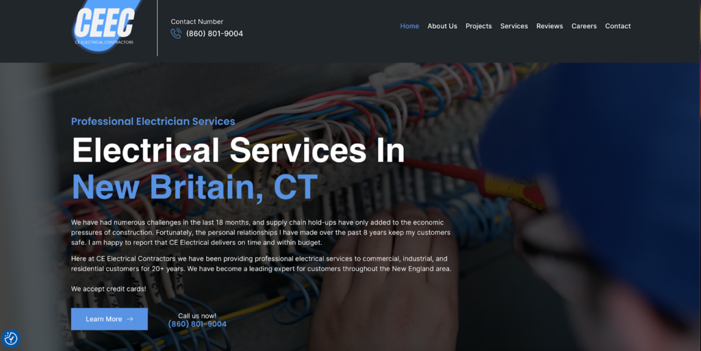 Site's home page