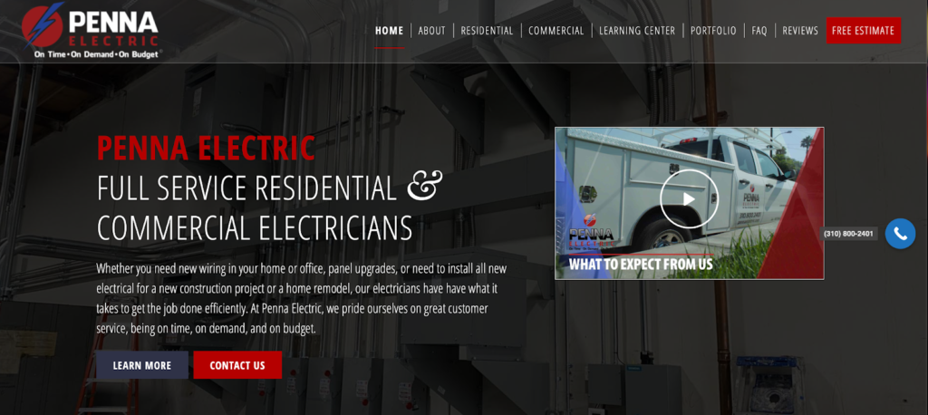 Site's home page