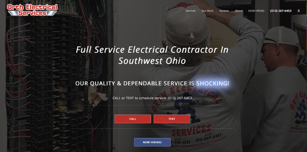Site's home page