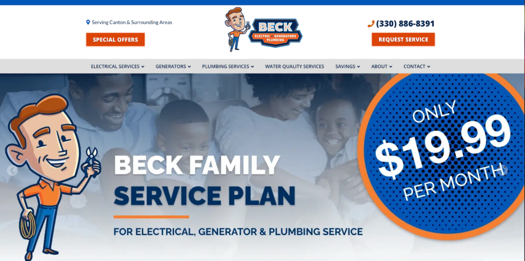 Site's home page